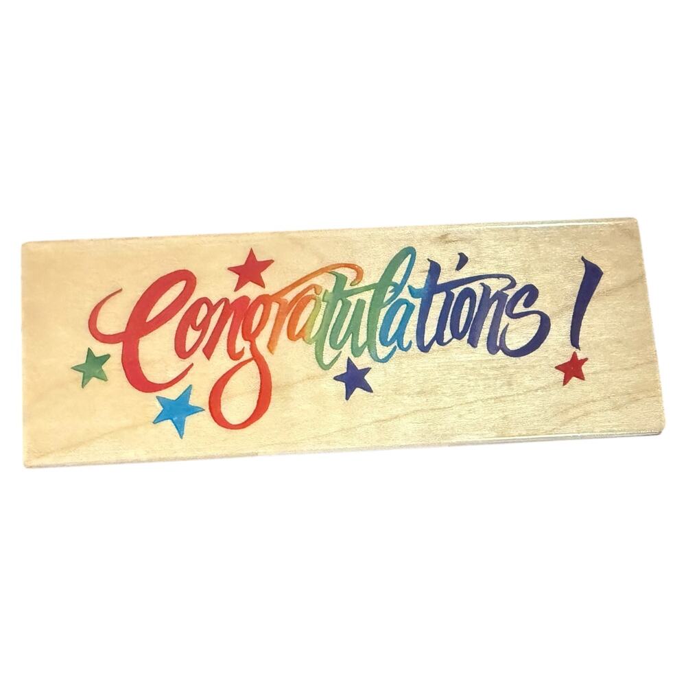 All Night Media Posh Impressions Congratulations 550-H24 Rubber Stamp
